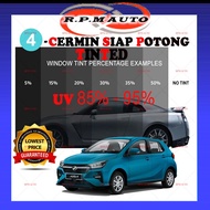 Tinted kereta Axia Baru Black hitam Tinted 4Door 4Tingkap Siap Potong Axia tinted kereta axia tinted