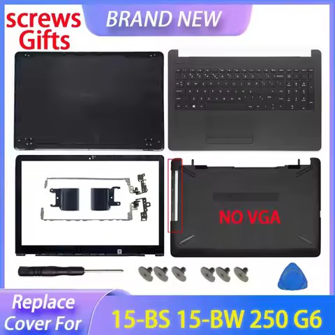 Black Cover For 15-BS 15-BW 15T-BR 15T-BS 15Z-BW 15-RA RB 250 256 G6 LCD Back Cover Front Bezel Palm