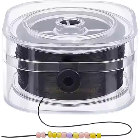 175 Yards Black Elastic String 0.3mm Flat Elastic Cord Beading Thread Cord Elastic Thread String for