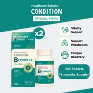 [Bundle of 2] Condition Vitamin B Complex Supplement 90tabs,B1 B2 B3 B5 B6 B9 B12,Boost Metabolism