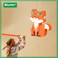 Fox Birthday Party Pinata Woodland Theme Pinata with Stick Blindfold Confetti for Animal Fox Themed