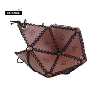 Polyhedral Dice Pouch for , Game, DND Dice Bag, Brown