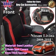 Car Seat Cover Case Semi Leather Red Black Nissan Grand Livina Old 2008-2012