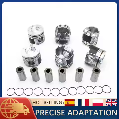 6pcs Engine Pistons Set +0.5 For BMW N57D30 3.0L Diesel E90 E92 F10 F11 F30 F31 F32 F13 F15 F16 X3 X