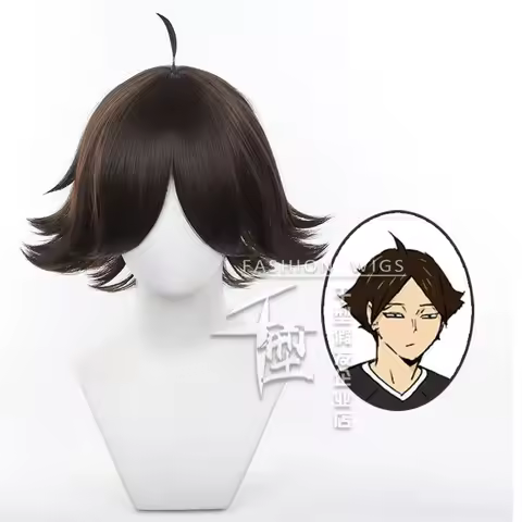 Anime Haikyuu Rintaro Suna Cosplay Wig 30cm Short Brown Wig Cosplay Anime Cosplay Wigs Heat Resistan