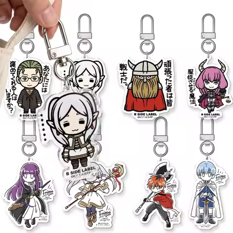 Frieren: Beyond Journey's End 6cm Double-sided Acrylic Key Chain Anime Frieren Himmel Fern Charm Dec