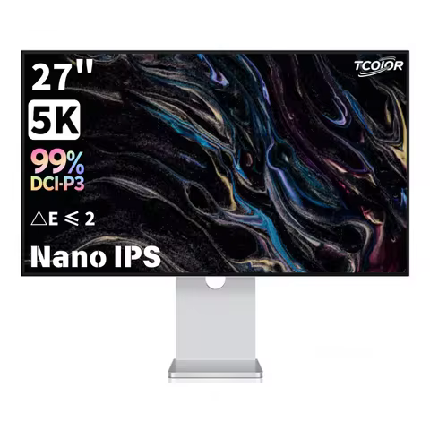 TCOIOR 27" 5K Nano IPS Monitor 60Hz HDR600 ΔE≤2 99% DCI-P3 100% sRGB Low Blue Light Eye Care for Des