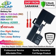 HICAP MB Battery A2669 4561mAh for MB Air 13.6-inch (M2) 2022 A2681 (M3) 2024 A3113