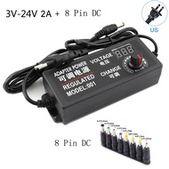 Adjustable AC To DC Power Supply 3V 5V 6V 9V 12V 15V 18V 24V 3A 5A 72W 60W Power Supply Adapter Univ