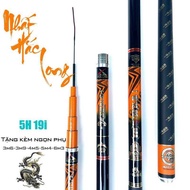 Cần câu tay câu đơn câu đài Nhất Hắc Long 5h-19i tặng kèm ngọn phụ zin