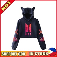 TUSHIT Store BTS BT21 Merchandise Official Hooded for Men and Women Lovely Korean Style Cat Ears Hooded Sweater
