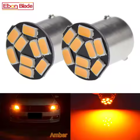 Pair 1156 ba15s s25 P21W Car LED Bulb For Turn Signal Lights Daytime Running Light Auto Lamp Amber Y