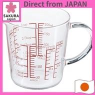 HARIO Made in Japan Heatproof Glass Wide Measuring Cup 500ml/200ml MJCW-50-R-BK/MJCW-20-R-BK