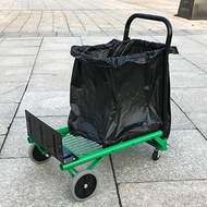 Flatbed trolley Folding portable pallet truck Load 90kg small trailer Garbage recycling trolley TPR 