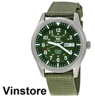 [Vinstore] Seiko 5 Sports SNZG09J1 Military Automatic Japan Made Army Green Nylon Strap Dark Green Dial Men Watch SNZG09 SNZG09J