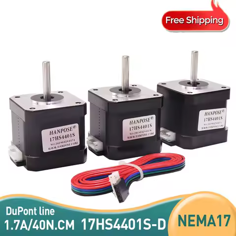 3pcs Nema17 Stepper Motor 42 motor Nema 17 1.7A (17HS4401S) motor for CNC XYZ 3D printer 4-lead with