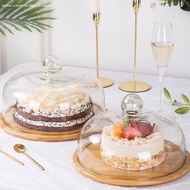 MELL Wooden Cake Desert Tray with Glass Cover
