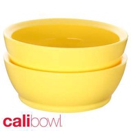 美國CaliBowl 專利 防漏 防滑 幼兒學習碗 12oz (黃色) 一組2入