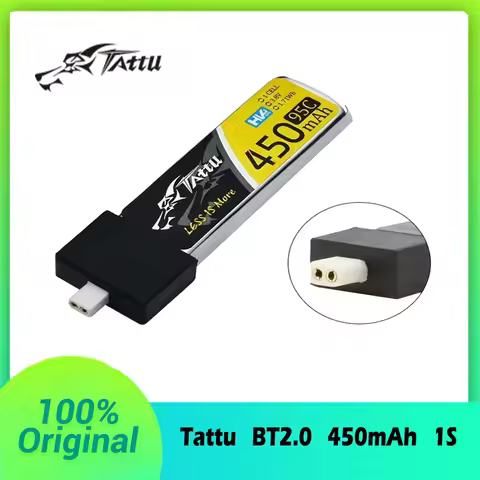 TATTU 95C 450mAh 3.8V LiPo Battery For RC Helicopter Quadcopter FPV Racing Drone Parts 1S Battery Wi