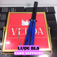 [TẶNG VÍT] Lược bướm thép không gỉ CSGO balisong – Đối xứng - Màu sắc Đen Bạc Titan butterfly tập lu