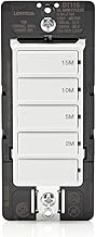 Leviton DT115-1LW Countdown Timer Switch for bathroom household lights, 2-5-10-15 min, No Neutral Re