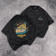 Oversized Wash Distro T-Shirt with FENNEL VIBES Motif