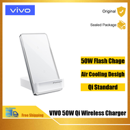 Vivo 50W ที่ชาร์จด่วนไร้สายแนวตั้งในตัวสนับสนุนพัดลมความเร็วสูงระบายความร้อนด้วยอากาศ Xiaomi Huawei สากล