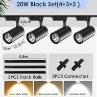 ไฟ LED Track Light สปอตไลท์เพดาน COB ไฟแทรคไลท์ 12W 20W 30W 40W (2PCS/3PCS/4PCS โคมไฟ+รางรถไฟ) เหมาะ