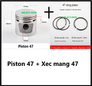 Bạc hơi 47mm trong máy nén khí chạy trực tiếp/ Pittong kèm xéc măng của máy hơi nòng 47