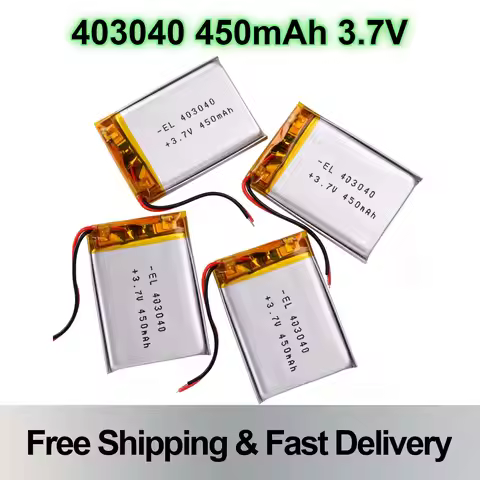 403040 450mAh 3.7V Rechargeable Li-Polymer Battery for Bluetooth, Xduoo X2, DVR and Dash Cam Recorde