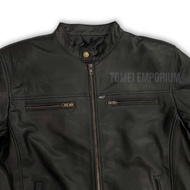 Bell Original Men’s Genuine Goatskin Leather Jacket / Jaket Kulit Asli Lelaki Black / Tan - 0033