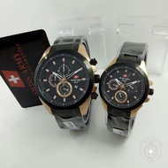 JAM TANGAN PRIA SWISS ARMY ORI SA2281 ROSE GOLD COUPLE