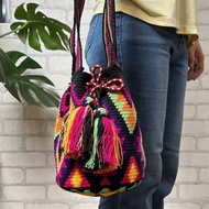 哥倫比亞製 2短揹帶 Wayuu 編織手工包 色織光