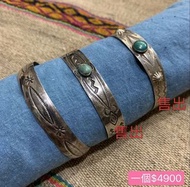 老品 Navajo 納瓦霍 銀飾 印地安 民族風 手環 手飾 古董 嬉皮 打印 美國 銀器 indian 收藏 綠松石 土耳其石