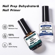 MEET ACROSS 15ML Nail Prep Dehydrator And Nail Primer Set UV Gel Polish Base Top Coat