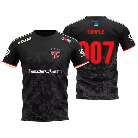 2025 Faze Esports Club Uniform CSGO Pro League Training Jersey S1mple Men's Breathable Sports Short-