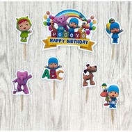 A set of Pocoyo character birthday cake decoration cake topper