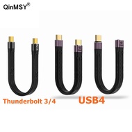 Thunderbolt4 Type C To C 40Gbps Fast B C for  Pro Quick Charge 5A Data Cable FPC Soft 5K 8K 60Hz PD 100W Short Cable