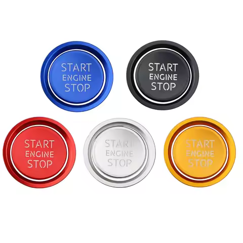 Aluminum Alloy Car Ignition Engine Start Stop Button Cover Case Sticker for Audi A4 B8 B9 A5 A6 A7 C