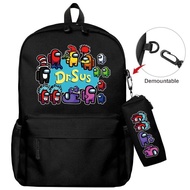 Among Us Game Merchandise Backpack Pencil Case Pelajar Beg Penyimpanan Beg Penyimpanan Beg Bahu Dua 