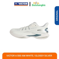 Victor Wide A550 Badminton Shoes / A 550 LS White Original Glossy Silver/