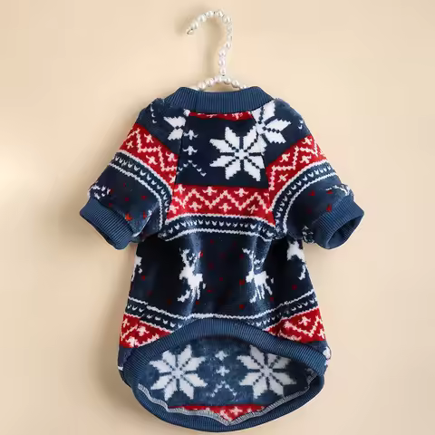 Plush Cat Dog National Style Puppy Dog Hoodie Sweater Autumn Winter Clothes for Small Dogs Cats Kitt