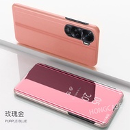 Casing For honor 90 lite 5G honor90 90lite 2023 Mirror Leather Phone case Bracket Shockproof Cover