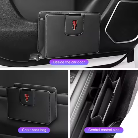 Car Leather Trash Can Door Hanging Storage Box For Hongqi HS5 H5 H9 E-QH5 HS7 E-HS9 H7 E-HS3 E-QM5 H