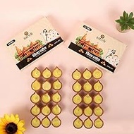 SATVIK 30 Pc Nitya Pujan Cow Ghee Wicks Ghee Diya in Mitti Diya Set. Made of Pure Cow Ghee Wicks. Ti