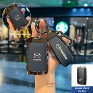 【NEW COLOR DESIGN】Zinc Alloy Car Key Case Leather Shell Soft Leather Full Coverage Buttons Keychain 