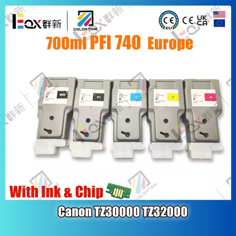 700ml PFI740 Ink Cartridge for Canon TZ30000 TZ32000 Printer With Full Ink and Chip Compatible for E