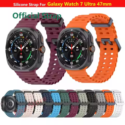 Original Strap for Samsung Galaxy watch 7 Ultra 47mm accessories Marine Silicone Sport Bracelet Gala