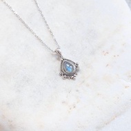 拉長石925純銀巴洛克風格項鍊