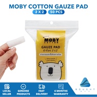 Moby Cotton Gauze Pad 2x2 50pcs for Cleaning Teeth Tongue Cheeks Made from 100% Pure Cotton Baby Ess